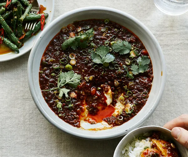 Lamb mapo tofu  with green beans