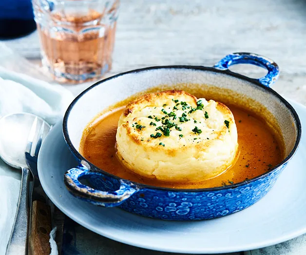 Double-baked crab soufflés