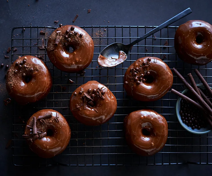 Milk-chocolate doughnuts