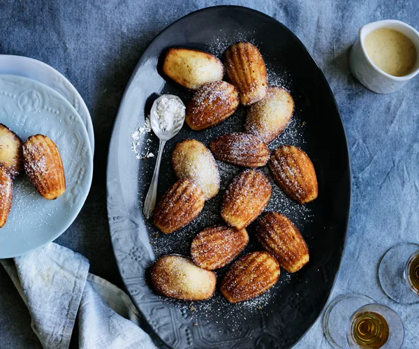 Ginger madeleines with spiced crème Anglaise