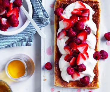 Berry and goat’s curd tart