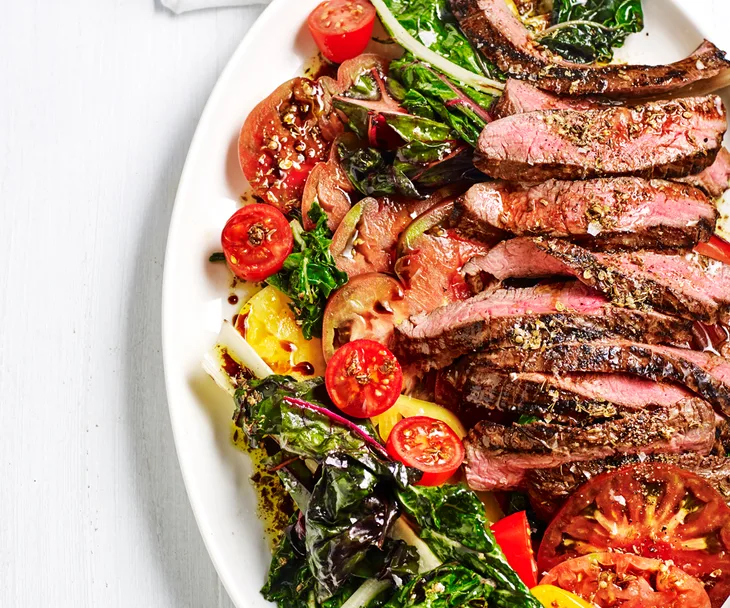 Grilled hanger steak with spiced vincotto