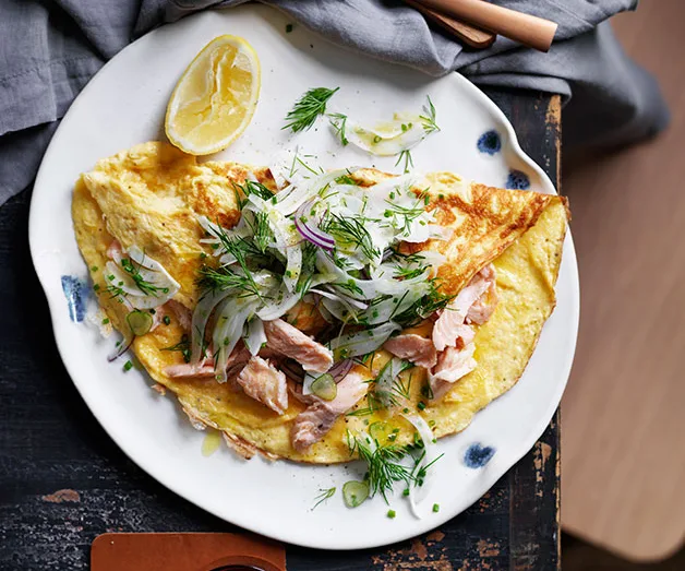 Smoked trout omelette