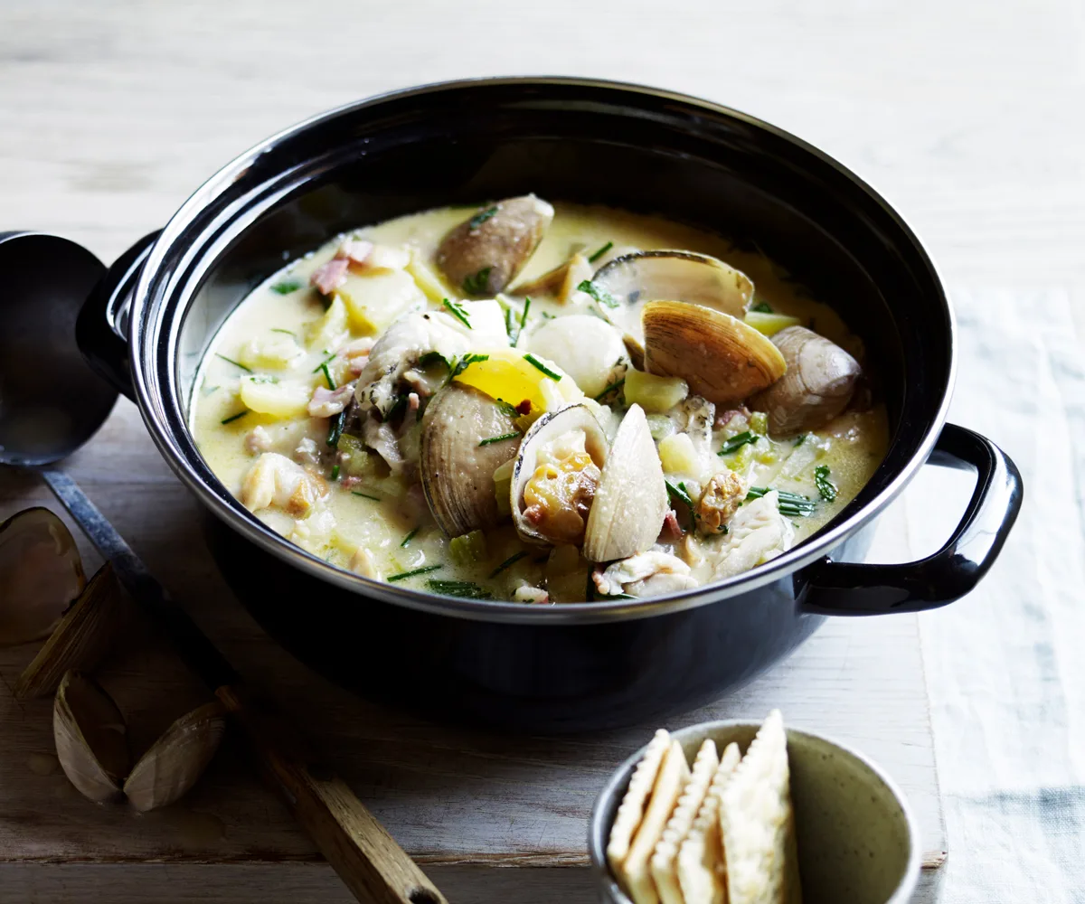 New England-style clam chowder