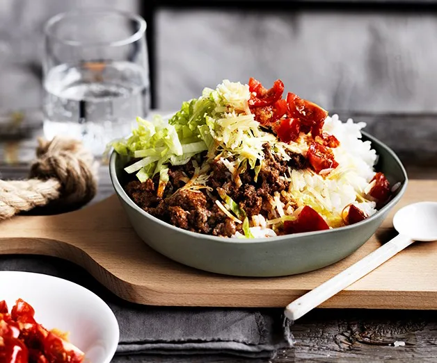 Beef taco rice