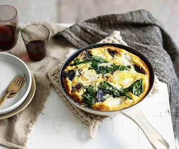 Mushroom and goat’s curd frittata