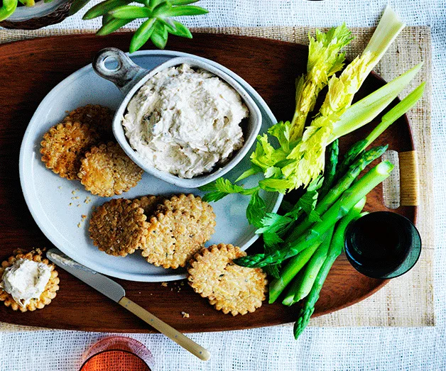 French onion dip with cheddar biscuits