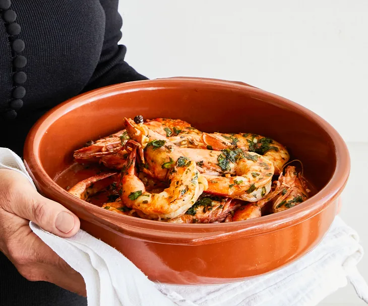 Tedesca Osteria&rsquo;s prawns with saffron, fino sherry and garlic sauce