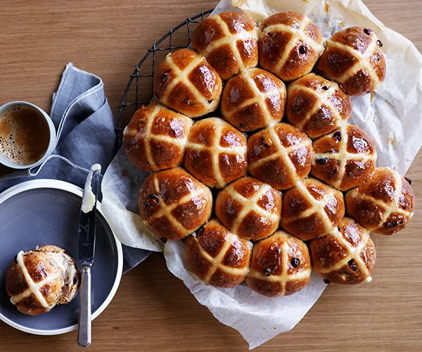 Sour-cherry hot cross buns