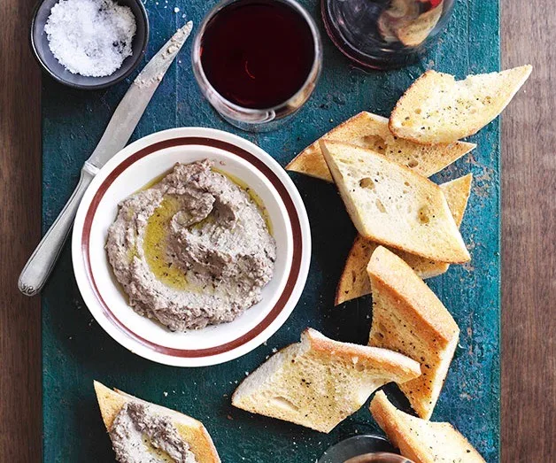 Tuscan chicken liver crostini with rosemary and anchovy (crostini di fegatini)