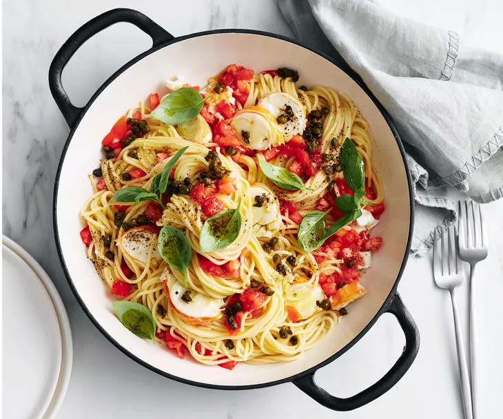 Lobster spaghetti with tomato water