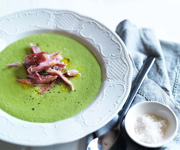 Ham hock and fresh pea soup recipe | Gourmet Traveller