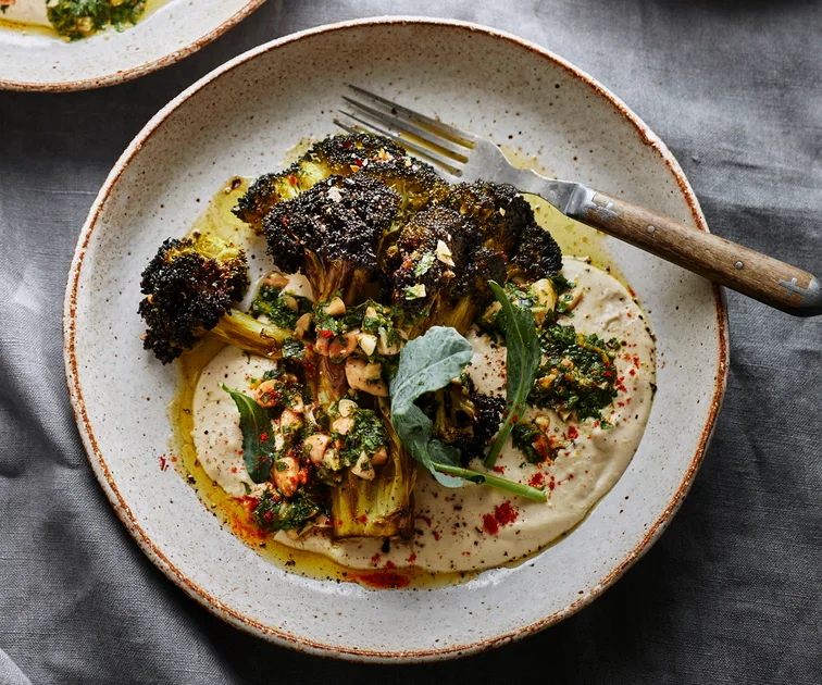 Roasted Broccoli with Almond Ajo Blanco Recipe