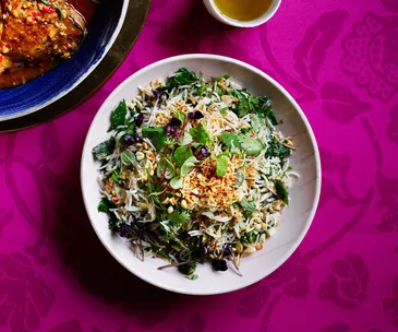 Malaysian rice salad (nasi ulam)