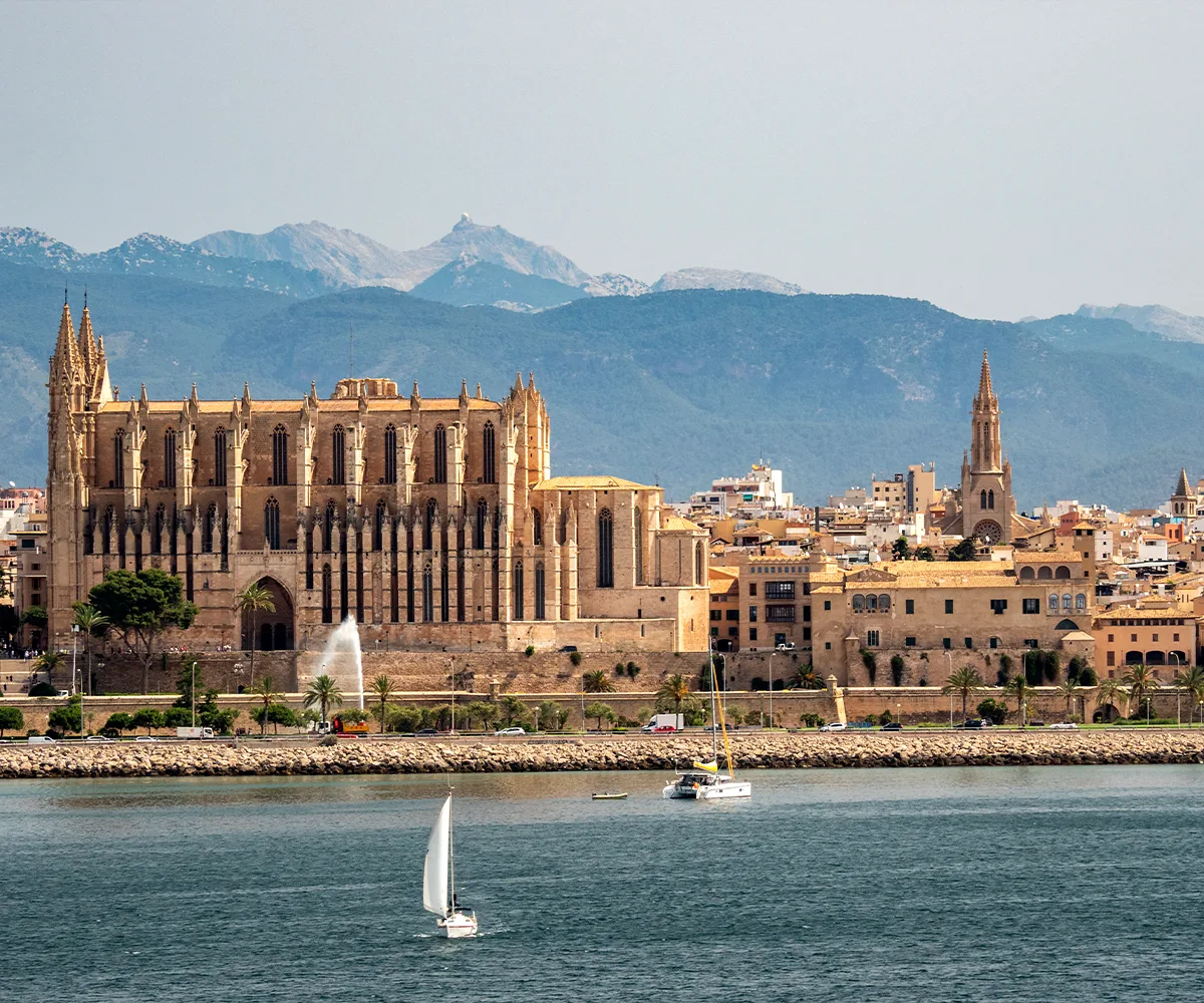 Water view of Palma in Mallorca, Spain