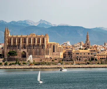 Water view of Palma in Mallorca, Spain