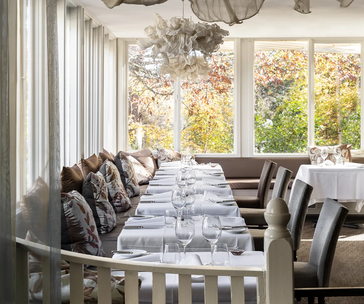 Lake House in Daylesford, Victoria bright and airy dining room