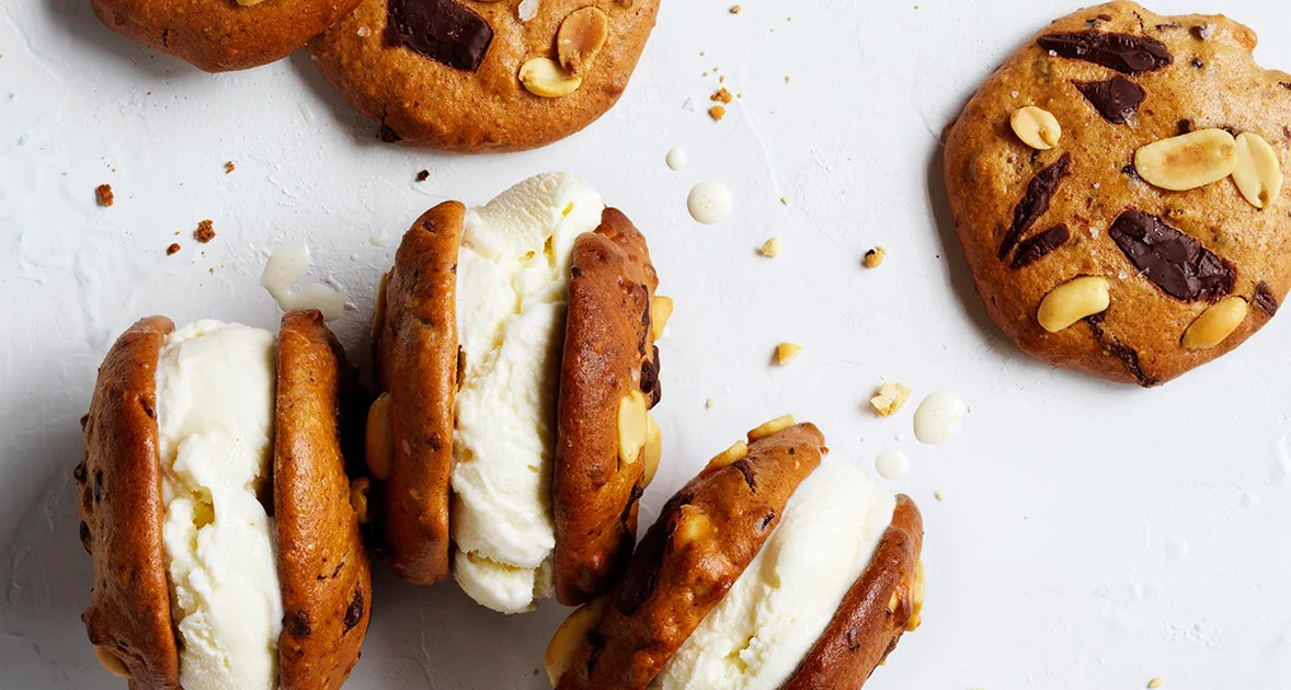 Choc-chip peanut butter cookies recipe | Gourmet Traveller