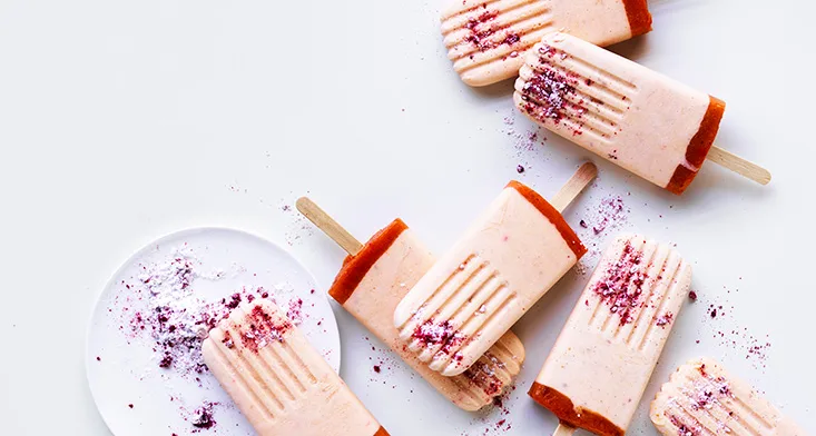 Peach Melba pops recipe | Gourmet Traveller