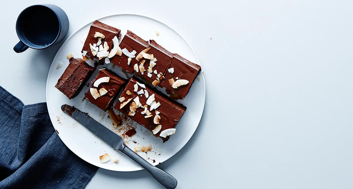 Date, coconut and chocolate slab recipe | Gourmet Traveller