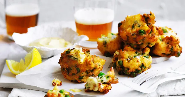 Pea and ricotta frittelle recipe | Gourmet Traveller