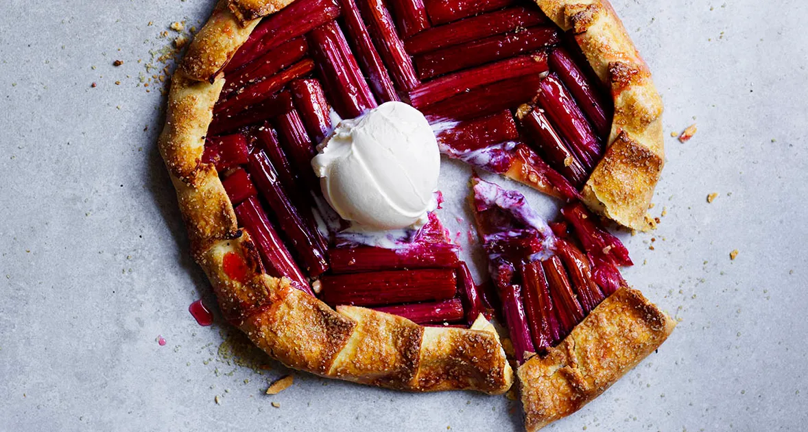 Rhubarb galette recipe | Gourmet Traveller