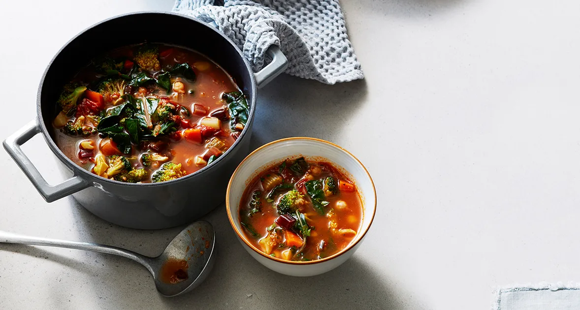 Minestrone with Rainbow Chard and Quinoa Recipe
