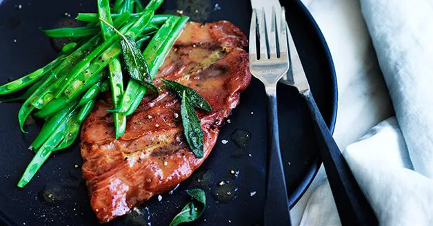 Lemon Saltimbocca With Green Beans | Gourmet Traveller