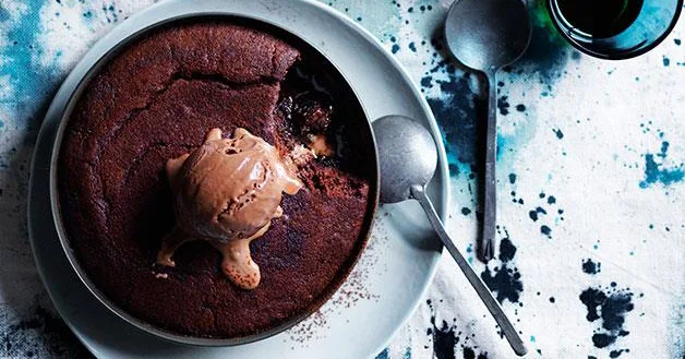 Stout and Chocolate Puddings with Malt Ice-Cream