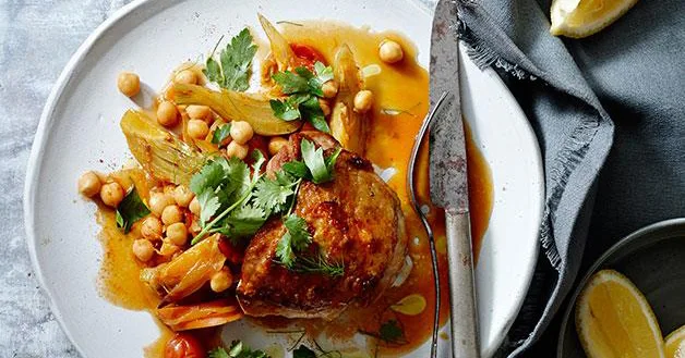 Spiced Chicken with Chickpeas, Carrot and Preserved Lemon