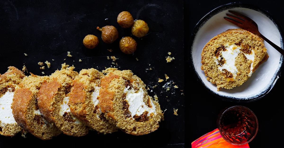 Fig Roulade with Lemon Mascarpone Delight