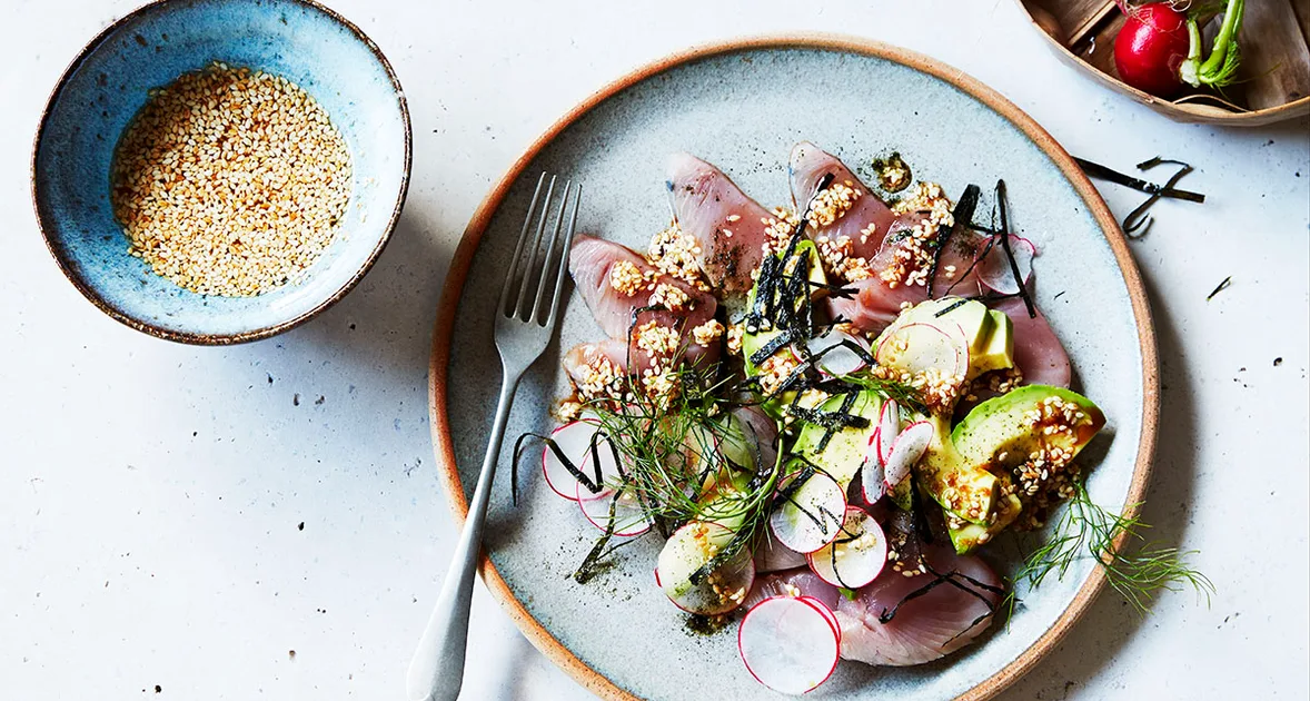 Sashimi with Nori Salt and Avocado Recipe