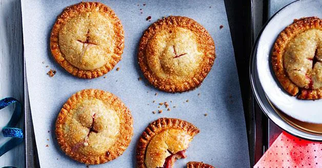 Sugar-crusted rhubarb hand pies recipe | Gourmet Traveller