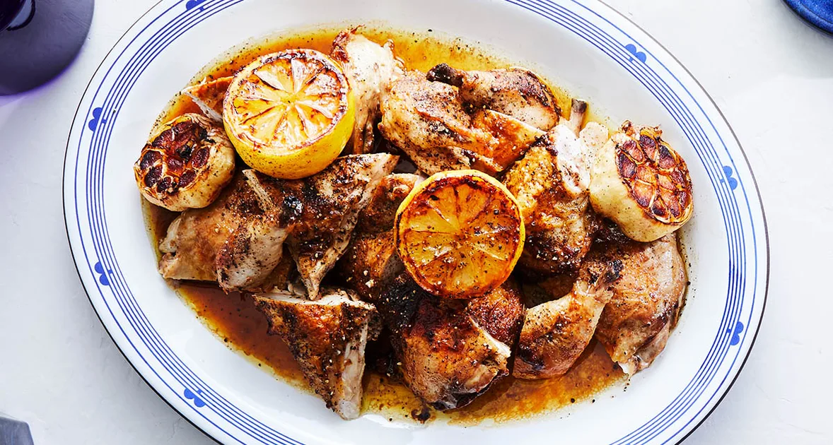 Barbecued Spatchcock with Lemon &amp; Pepper