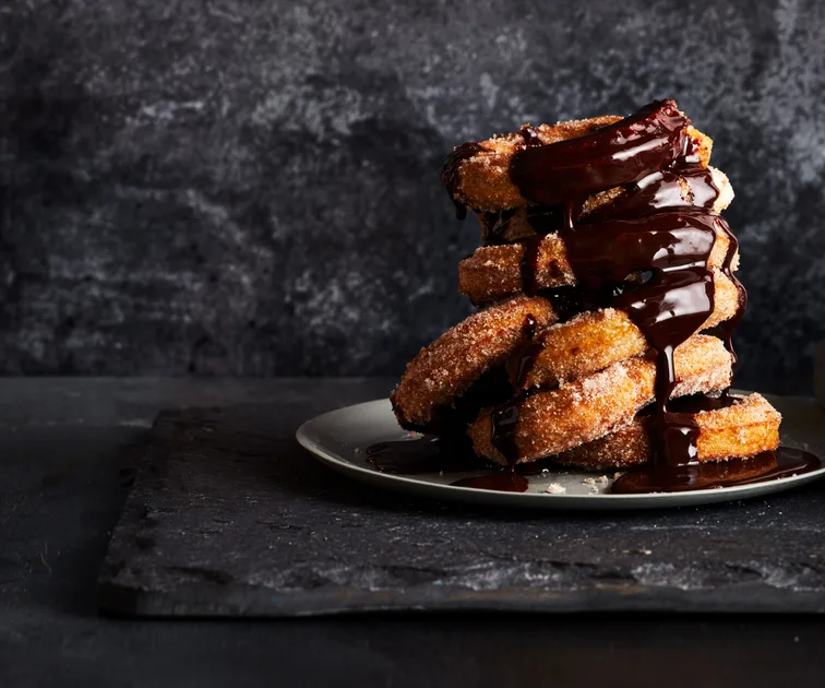 Churros and chocolate sauce recipe | Gourmet Traveller