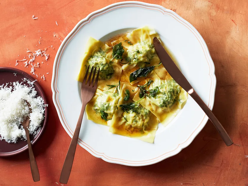 Spinach and ricotta ravioli recipe | Gourmet Traveller