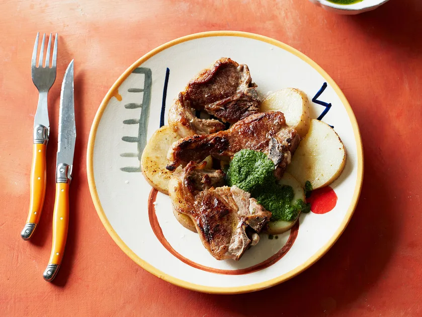 Lamb Chops with Mint Salsa and Potatoes | Gourmet Traveller