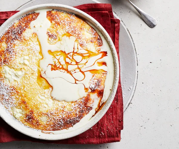 Honey, polenta and buttermilk-ricotta pudding