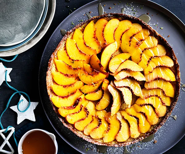 Recipe: Peach and buttermilk tart | Gourmet Traveller