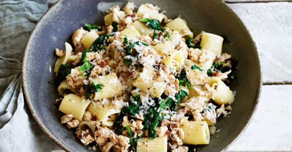 Rigatoni with Chicken Ragù and Green Sauce Recipe