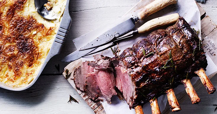 Rib roast with potato gratin recipe | Gourmet Traveller