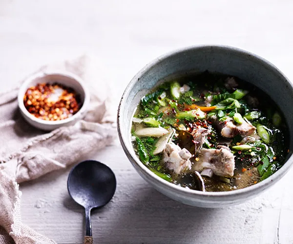Hot and sour pork rib soup recipe | Tom saap recipe | Gourmet Traveller