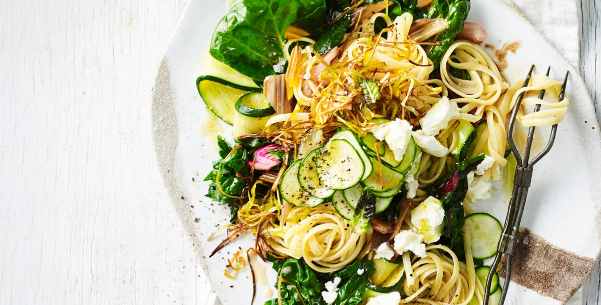 Linguine with Goat’s Cheese & Caramelised Leek Recipe