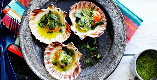Grilled scallops in the shell recipe | Gourmet Traveller