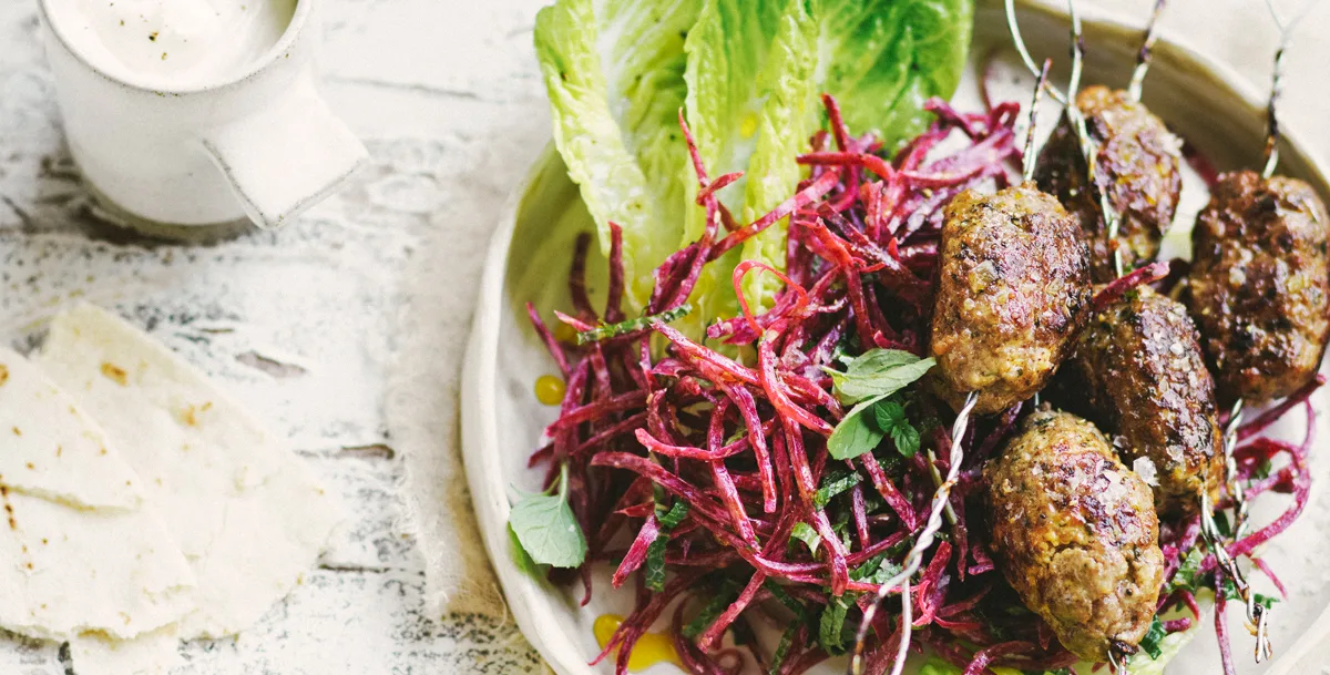 Lamb kofta recipe with beetroot salad | Gourmet Traveller