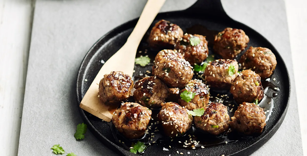 Pork & Shiitake Meatballs with Sweet Soy Recipe