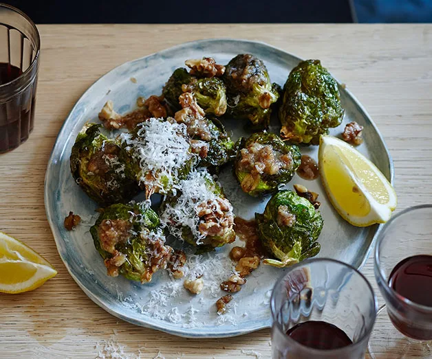 Brussels Sprouts with Walnut and Pecorino