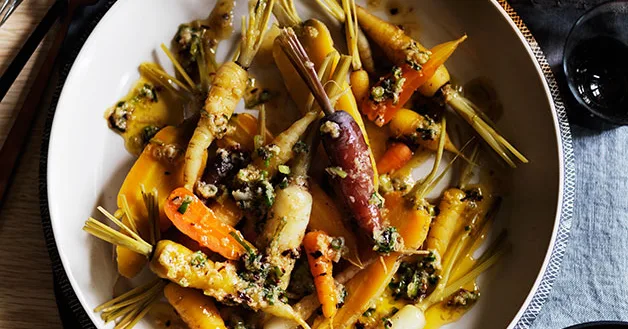 Carrots With Garlic, Ginger, And Smoked Chilli Butter