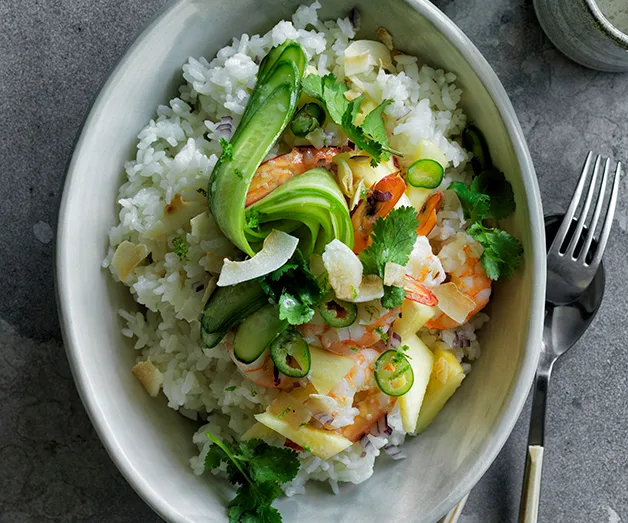 Spicy prawn and pineapple poke