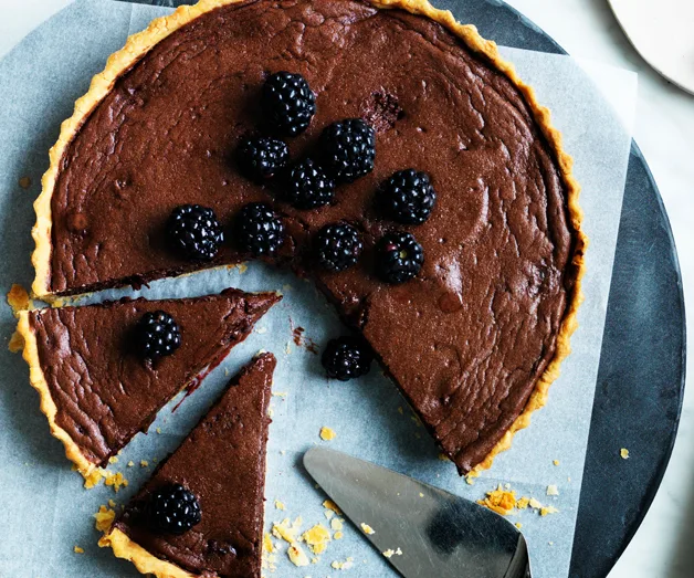 Chocolate and blackberry tart